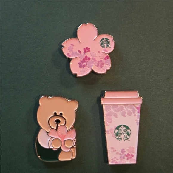 Starbucks 2026, Limited Edition Spring Cherry Blossom Enamel Pin Set-NWT - Picture 2 of 2